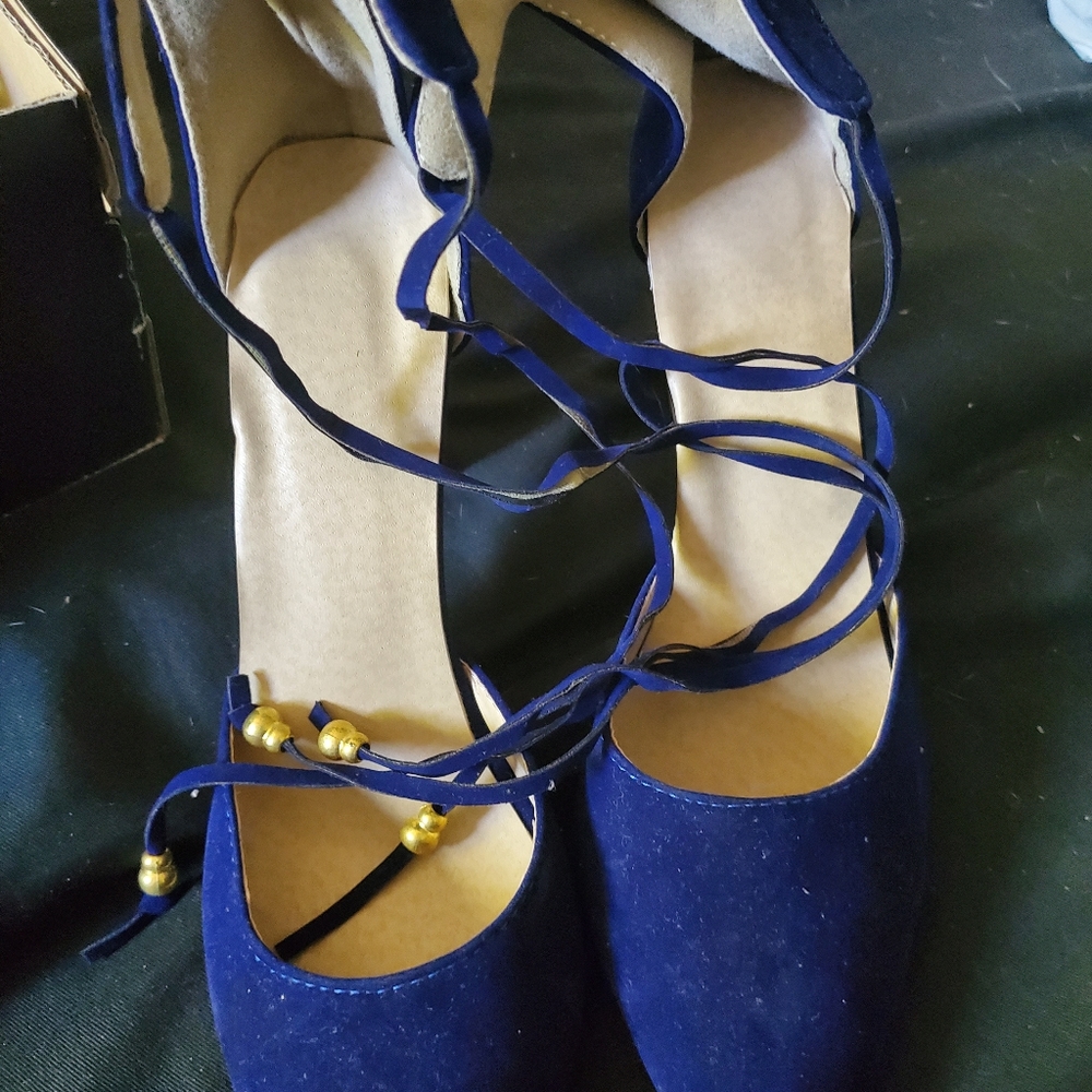 FINAL PRICE BLUE SUEDE HEELS